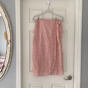 Emerson Fry Clay Stripe Wrap Skirt